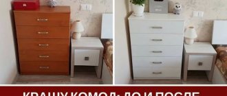 Chest of drawers in the bedroom interior