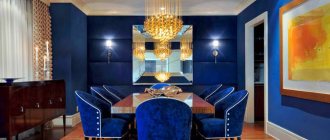 Upholstered furniture in rich blue colors