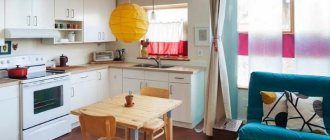 Corner set in the kitchen-living room of a private house