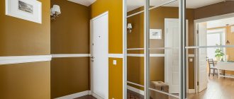 Built-in mirrored wardrobe in the hallway