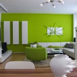 Green color in the living room